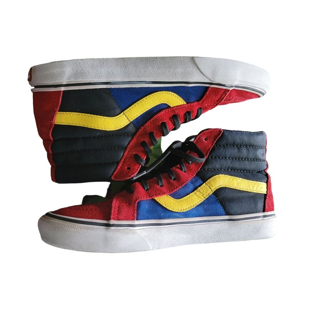 Vans Sk8-Hi OTW Multicolor Block Sneakers red suede Womens 8 Mens 6.5